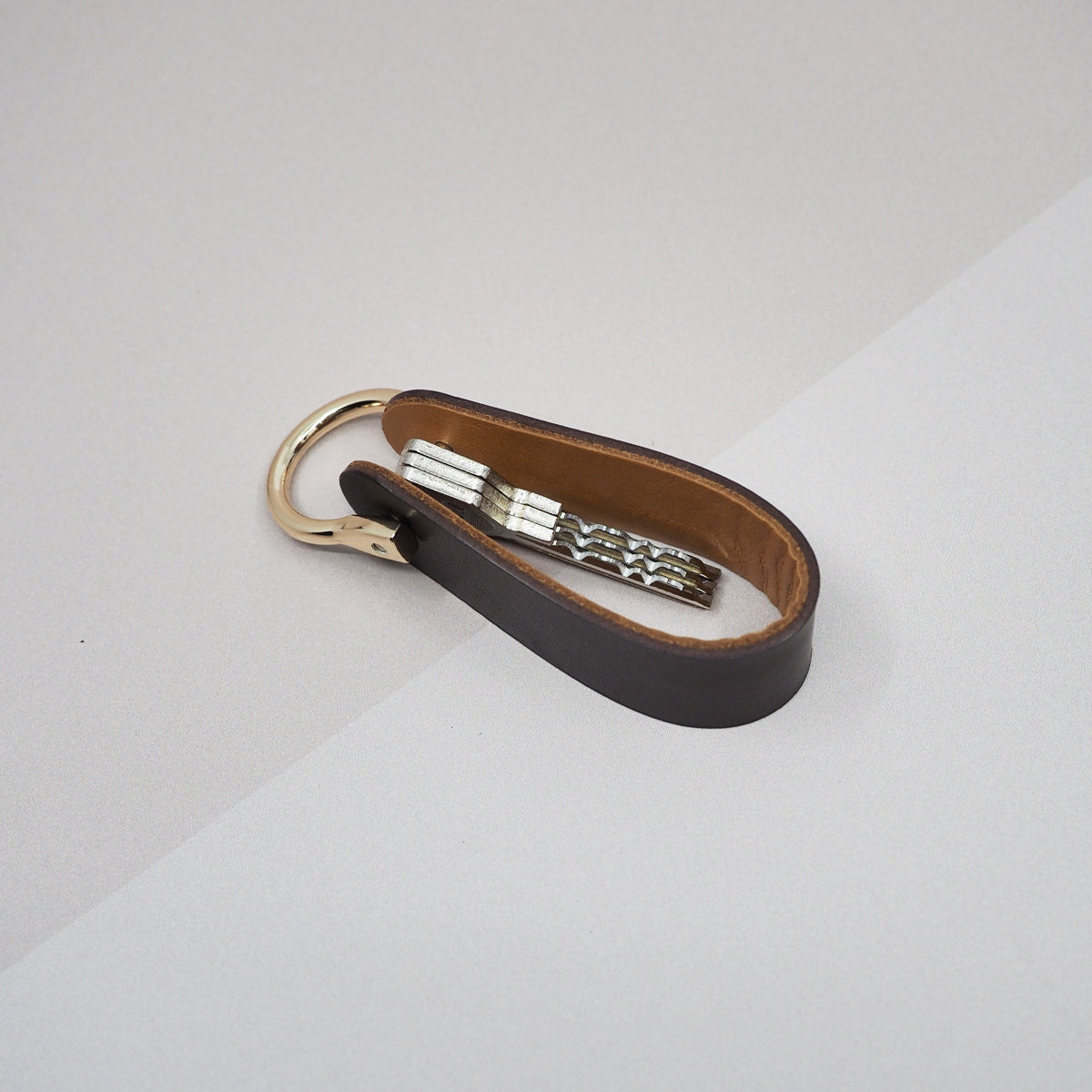 Nøkkelring - brun/beige