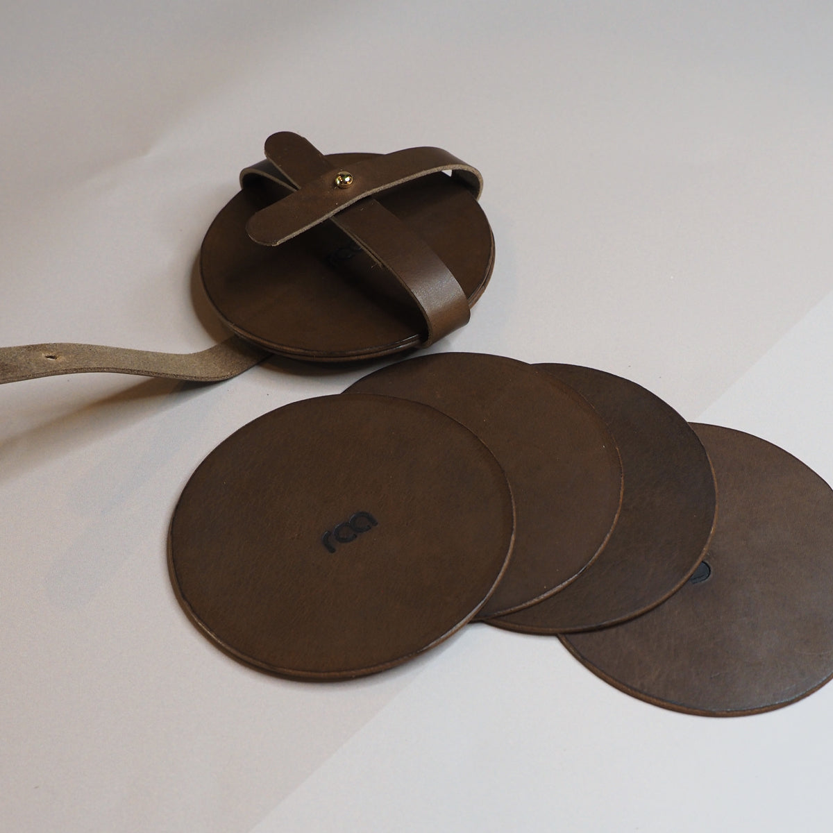 6 stk. Coaster glassbrikker i skinn